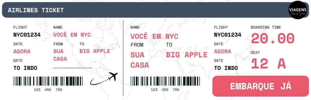Cartão de emabqrue - Adquirira seu pack de guias Nova York Sem Estresse